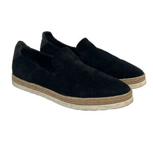 Vince Black Faux Suede Slip-On Flat Loafer Espadrilles Size 7.5 M